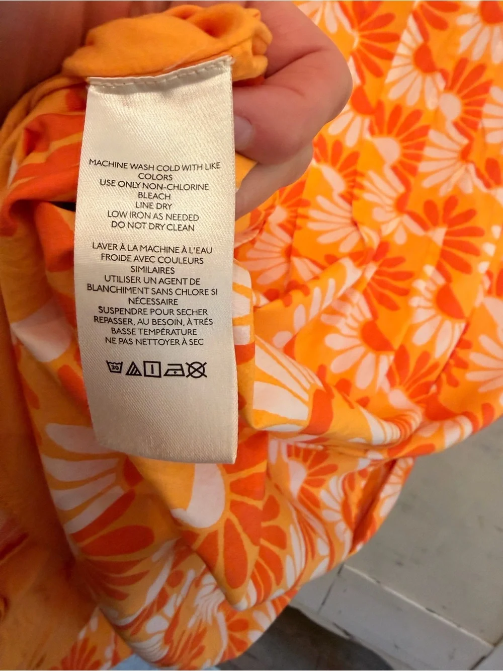 By Anthropologie Orange/White/Yellow Floral Printed Mini Dress Large EUC Retro - Picture 10 of 13